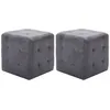 Image de 2 Pcs Tables De Chevet Gris 30x30x30 Cm Similicuir Daim Vidaxl