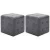 Image de vidaXL 2 pcs Tables de chevet Gris 30x30x30 cm Similicuir daim 249015