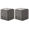 Image de vidaXL 2 pcs Tables de chevet Gris 30x30x30 cm Tissu velours 249017