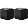 Image de 2 Pcs Tables De Chevet Noir 30x30x30 Cm Tissu Velours Vidaxl