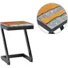 Image de Table Basse 30x30x50 Cm Bois De Teck Massif Et Polyrésine Vidaxl