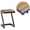 Image de vidaXL Table basse 30 x 30 x 50 cm Bois de teck massif et polyrésine