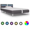Image de vidaXL Cadre de lit avec LED sans matelas gris similicuir 90x200 cm 280856