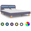 Image de vidaXL Cadre de lit avec LED sans matelas gris clair tissu 160x200 cm 280899