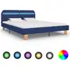 Image de Cadre De Lit Avec Led Sans Matelas Bleu Tissu 160x200 Cm Vidaxl