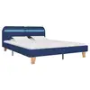 Image de Vidaxl cadre de lit avec led sans matelas bleu tissu 180x200 cm cadre 2 personnes