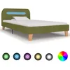 Image de vidaXL Cadre de lit avec LED sans matelas vert tissu 90x200 cm 280906