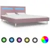 Image de Cadre De Lit Avec Led Sans Matelas Rose Tissu 180x200 Cm Vidaxl