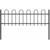 Image de vidaXL Clôture de jardin BOXTEL avec arceau supérieur en acier 181 x 60 cm noir 144928