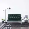 Image de Canapé 2 Places Avec Accoudoirs Vert Foncé Chrome Et Velours Vidaxl
