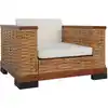 Image de Fauteuil Avec Coussins Marron Rotin Naturel Vidaxl
