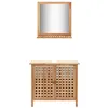 Image de vidaXL Armoire pour lavabo avec miroir Bois de noyer massif 247607