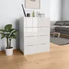 Image de Buffet Blanc Brillant 60x35x80 Cm Bois D'ingénierie Vidaxl