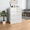 Image de vidaXL Buffet Blanc brillant 60x35x80 cm Aggloméré