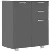 Image de Vidaxl buffet gris brillant 71x35x80 cm bois d'ingénierie 283717