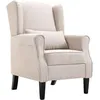 Image de Fauteuil Beige Tissu Vidaxl