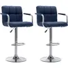Image de Chaises De Bar Lot De 2 Bleu Tissu Vidaxl