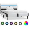 Image de Cadre De Lit Avec Led Sans Matelas Blanc Et Noir 90x200 Cm Vidaxl