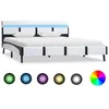 Image de Cadre de lit VIDAXL avec LED Blanc Similicuir 120 x 200 cm - Contemporain - Design