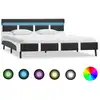 Image de Cadre De Lit Avec Led Sans Matelas Gris Similicuir 140x200 Cm Vidaxl