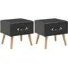 Image de Tables De Chevet 2 Pcs Noir 40x35x40 Cm Similicuir Vidaxl