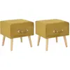 Image de Tables De Chevet 2 Pcs Moutarde 40x35x40 Cm Velours Vidaxl