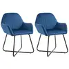 Image de Chaises À Manger Lot De 2 Bleu Velours Vidaxl