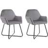 Image de Chaises À Manger Lot De 2 Gris Velours Vidaxl