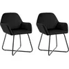 Image de Chaises À Manger Lot De 2 Noir Velours Vidaxl