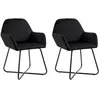 Image de vidaXL Chaises à manger lot de 2 Noir Velours 249805