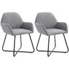Image de Chaises À Manger Lot De 2 Gris Clair Tissu Vidaxl