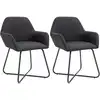 Image de Chaises À Manger Lot De 2 Noir Tissu Vidaxl