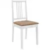 Image de Vidaxl chaises à manger avec coussins lot de 6 blanc bois solide 276405