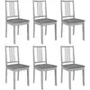 Image de Chaises À Manger Avec Coussins Lot De 6 Gris Bois Solide Vidaxl