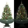 Image de Arbre De Noël Neigeux Avec Base De Parapluie Vert 140 Cm Vidaxl