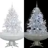 Image de Arbre De Noël Neigeux Avec Base De Parapluie Blanc 140 Cm Vidaxl