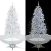 Image de Arbre De Noël Neigeux Avec Base De Parapluie Blanc 190 Cm Vidaxl