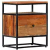 Image de Table De Chevet 40 X 30 X 50 Cm Bois De Récupération Et Acier Vidaxl