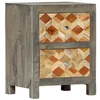 Image de vidaXL Table de chevet Gris 40x30x50 cm Bois de manguier massif
