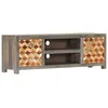 Image de Meuble Tv Gris 120 X 30 X 40 Cm Bois Massif De Manguier Vidaxl