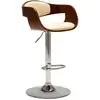 Image de Tabouret De Bar Crème Bois Courbé Et Similicuir Vidaxl