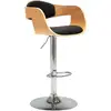 Image de Tabouret De Bar Noir Bois Courbé Et Similicuir Vidaxl