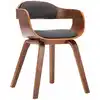 Image de Chaise De Salle À Manger Gris Foncé Tissu Et Bois Courbé Vidaxl