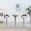 Image de Tabourets De Bar Lot De 2 Crème Similicuir Et Bois Courbé Vidaxl