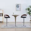 Image de Tabourets De Bar Lot De 2 Gris Foncé Tissu Et Bois Courbé Vidaxl