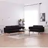 Image de Ensemble De Canapé 2 Pcs Tissu Noir Vidaxl