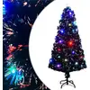 Image de Arbre De Noël Pré-éclairé Avec Support Et Led 150 Cm Fibre Optique Vidaxl
