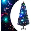 Image de Arbre De Noël Pré-éclairé Avec Support Et Led 210 Cm Fibre Optique Vidaxl