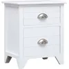 Image de Table De Chevet Blanc 38x28x45 Cm Bois De Paulownia Vidaxl