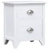 Image de vidaXL Table de chevet Blanc 38x28x45 cm Bois de Paulownia